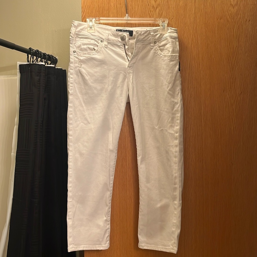 White Silver high capris W30 L221/2